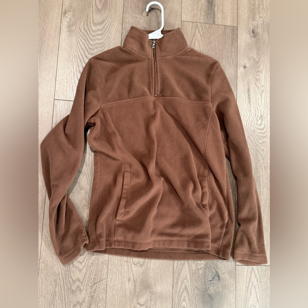 Women’s Craft & Barrow Brown Top Zip Hoodie W/ Pockets Size Small